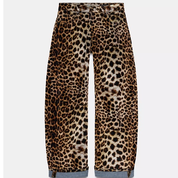 *BRAND NEW* ZARA LIMITED EDITION FLOCKED ANIMAL PRINT JEANS/TROUSERS,All Products : American Fashion Style Bags On Sale
